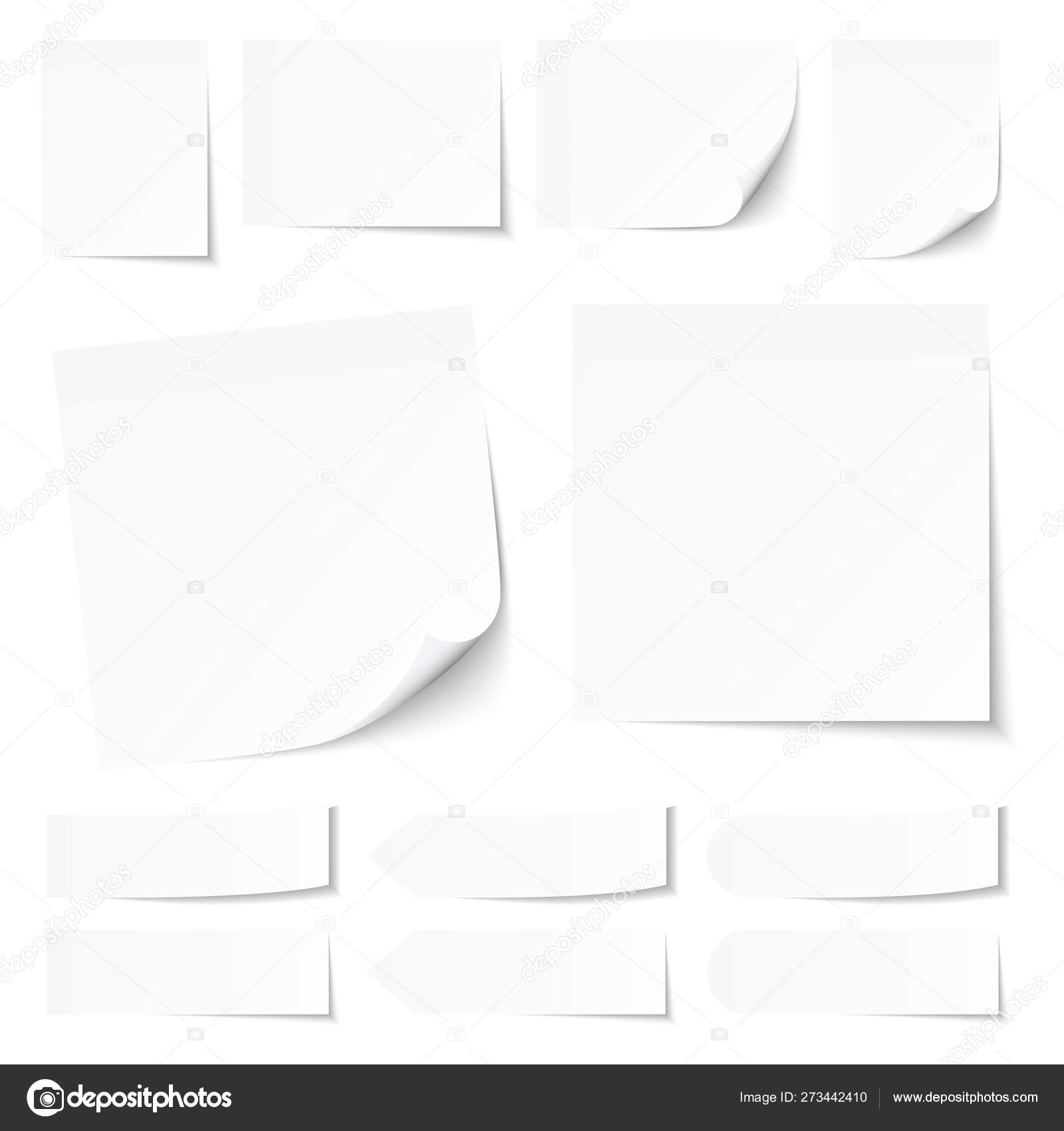 Set White Sticky Notes Shadow Stock Vector by ©jengel17 273442410